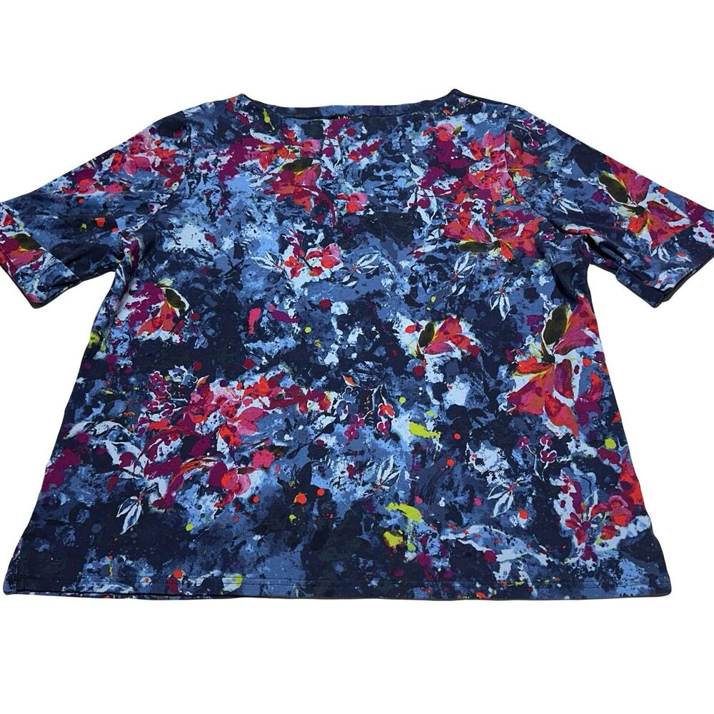 Lauren Ralph Lauren Top Size 3X Pullover Boat Neck Tee Flip Cuff Short Sleeve